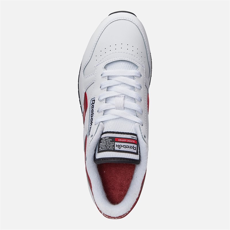 Reebok Classic Leather Trainers White/Vector Red/Black - Image 4