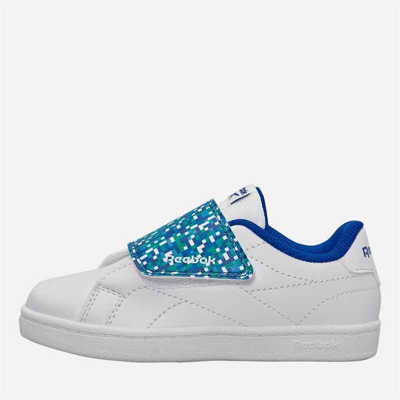 Reebok Infant Court Clean Hook And Loop Trainers White/Vector Blue/Vector Blue