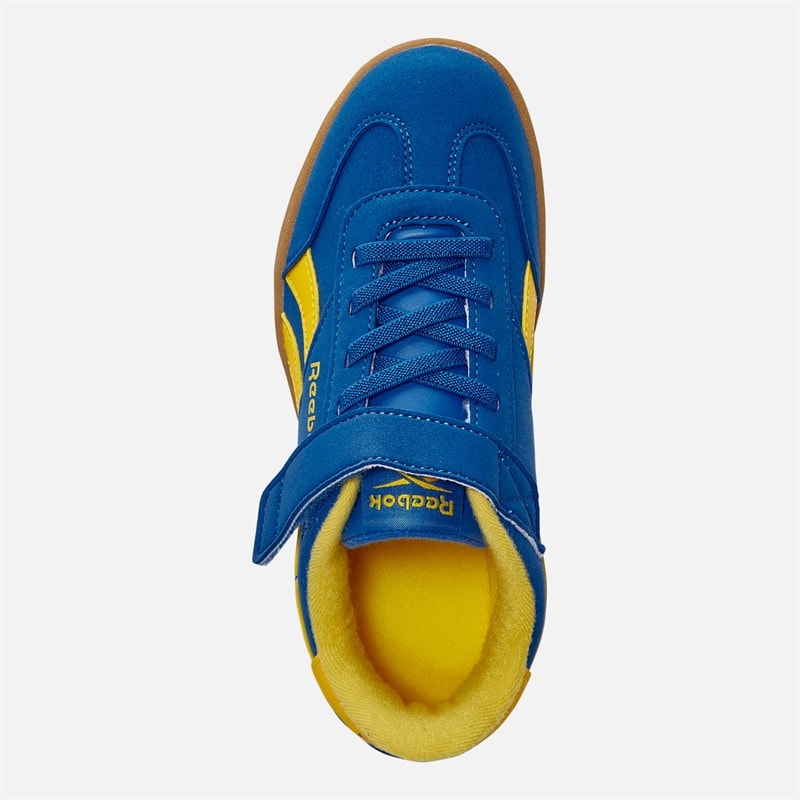 Reebok Kids Smash Edge Elastic Lace And Top Strap Trainers Optimum Blue/Golden Haze/Gum - Image 4