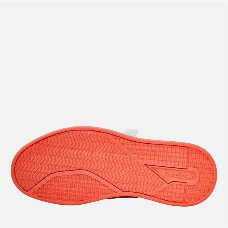 Reebok Girls Royal Prime 2.0 Two Strap Hook And Loop Trainers White/Sunset Coral/Sunkissed Orange - Image 2