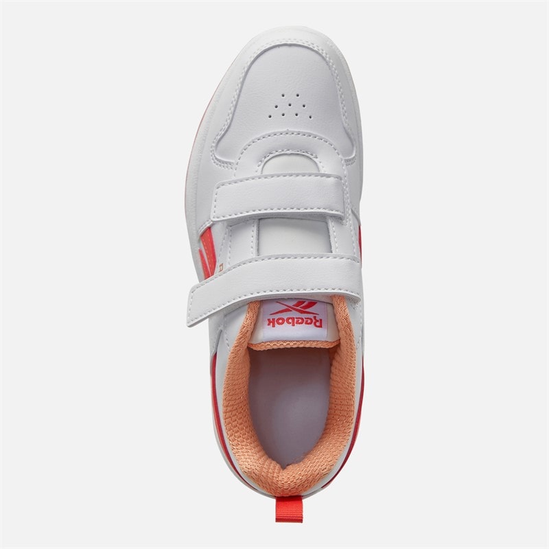 Reebok Girls Royal Prime 2.0 Two Strap Hook And Loop Trainers White/Sunset Coral/Sunkissed Orange - Image 4