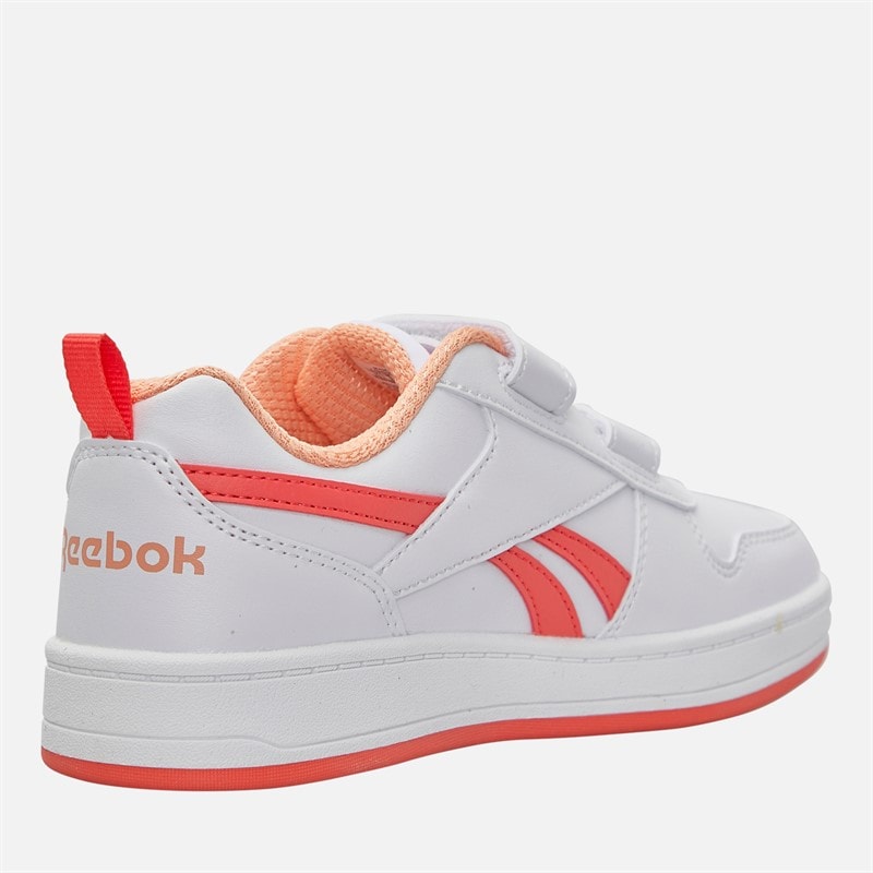 Reebok Girls Royal Prime 2.0 Two Strap Hook And Loop Trainers White/Sunset Coral/Sunkissed Orange - Image 5