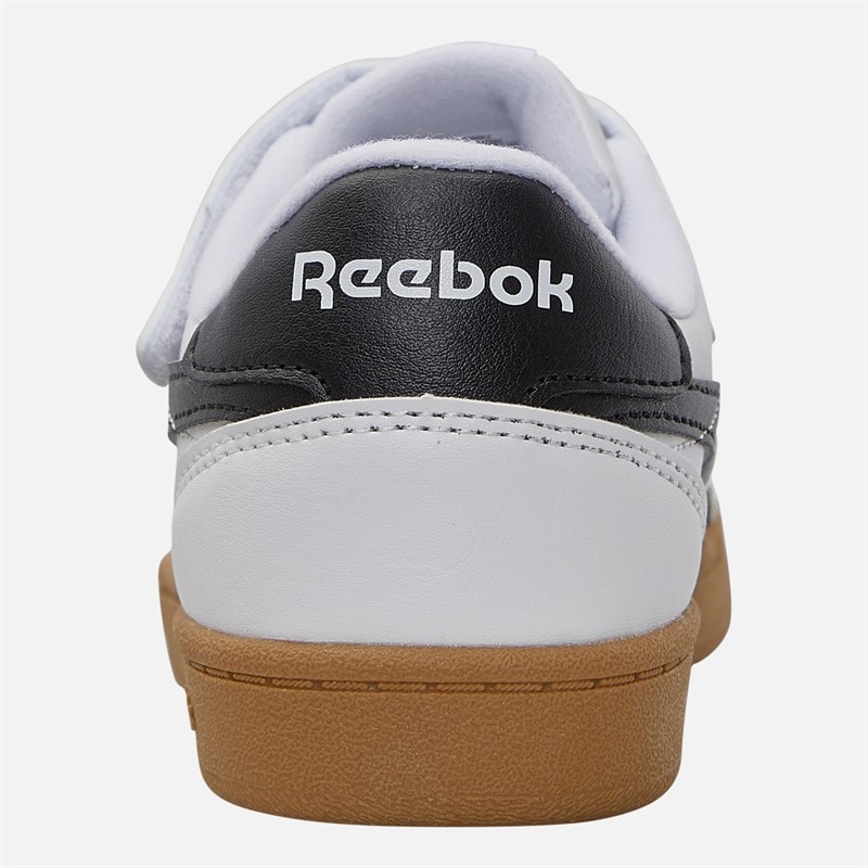 Reebok Kids Smash Edge Elastic Lace And Top Strap Trainers White/Black/Gum - Image 3