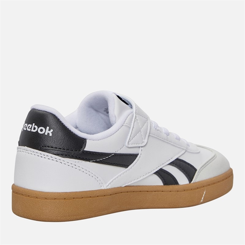 Reebok Kids Smash Edge Elastic Lace And Top Strap Trainers White/Black/Gum - Image 5