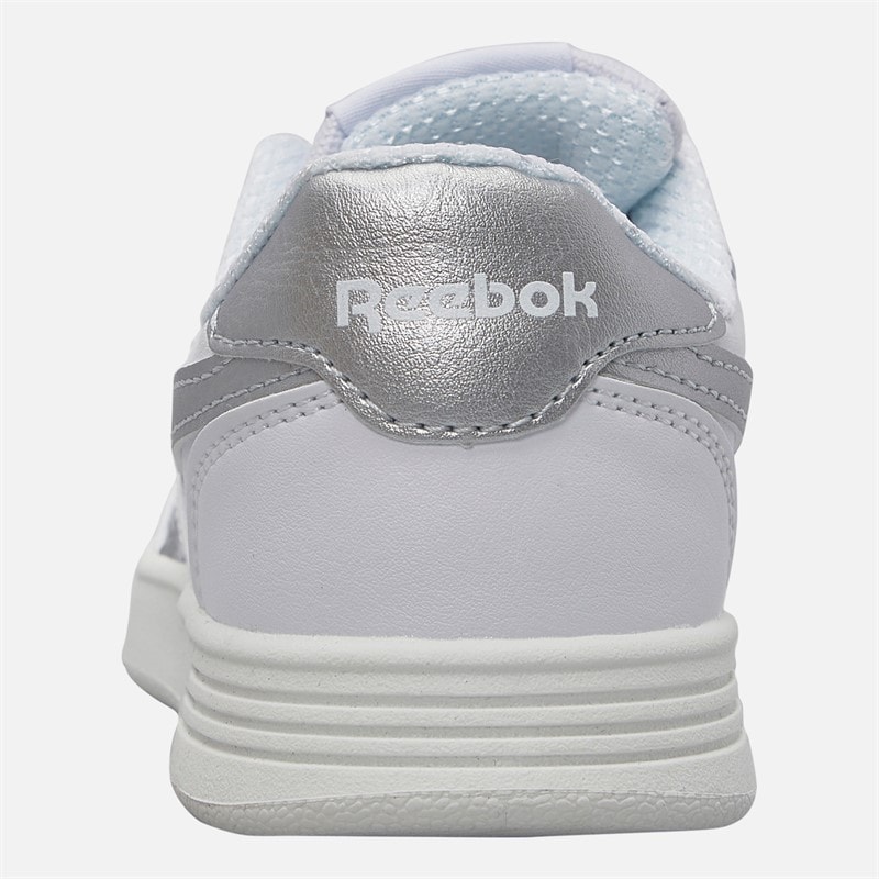 Reebok Junior Girls Court Advance Trainers White/White/Silver Metallic - Image 3