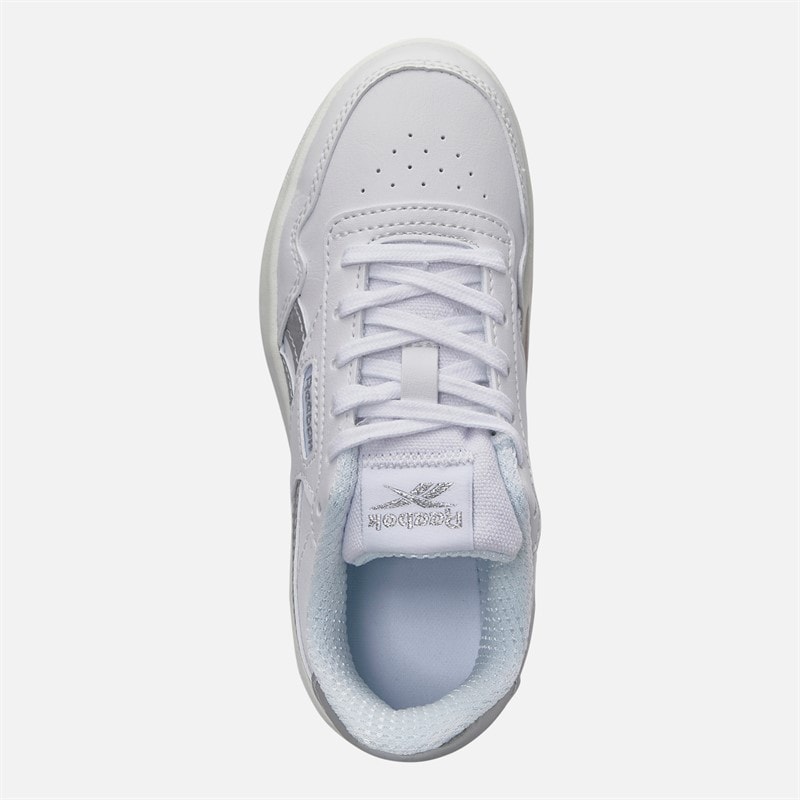 Reebok Junior Girls Court Advance Trainers White/White/Silver Metallic - Image 4