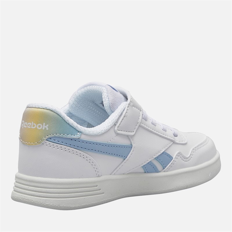 Reebok Girls Court Advance Trainers White/Y2K Blue/Bleached Yellow - Image 5
