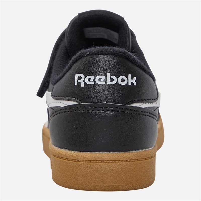 Reebok Kids Smash Edge Elastic Lace and Top Strap Trainers Black/White/Gum - Image 3