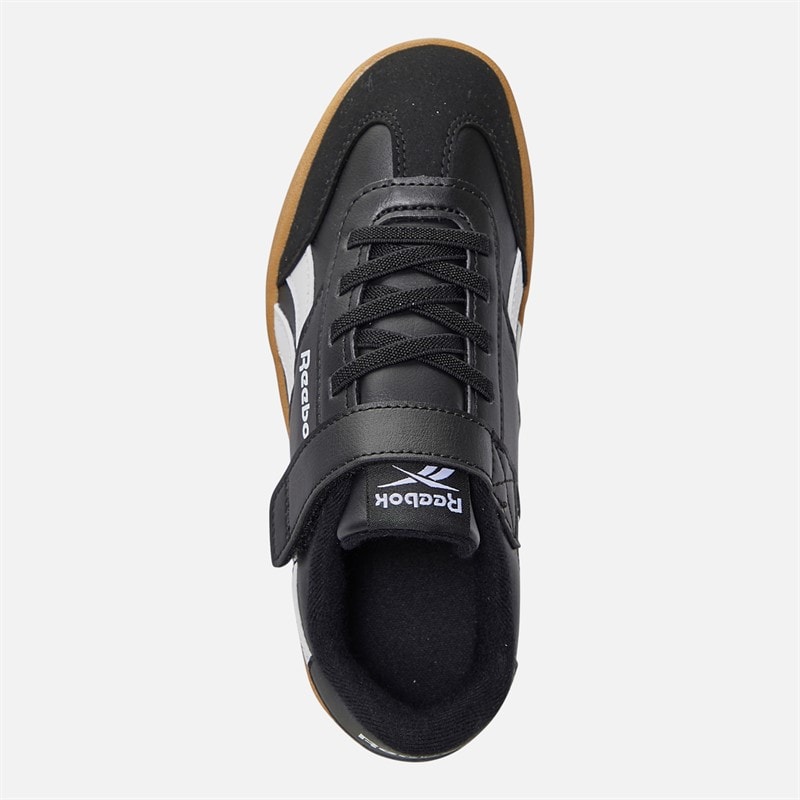 Reebok Kids Smash Edge Elastic Lace and Top Strap Trainers Black/White/Gum - Image 4