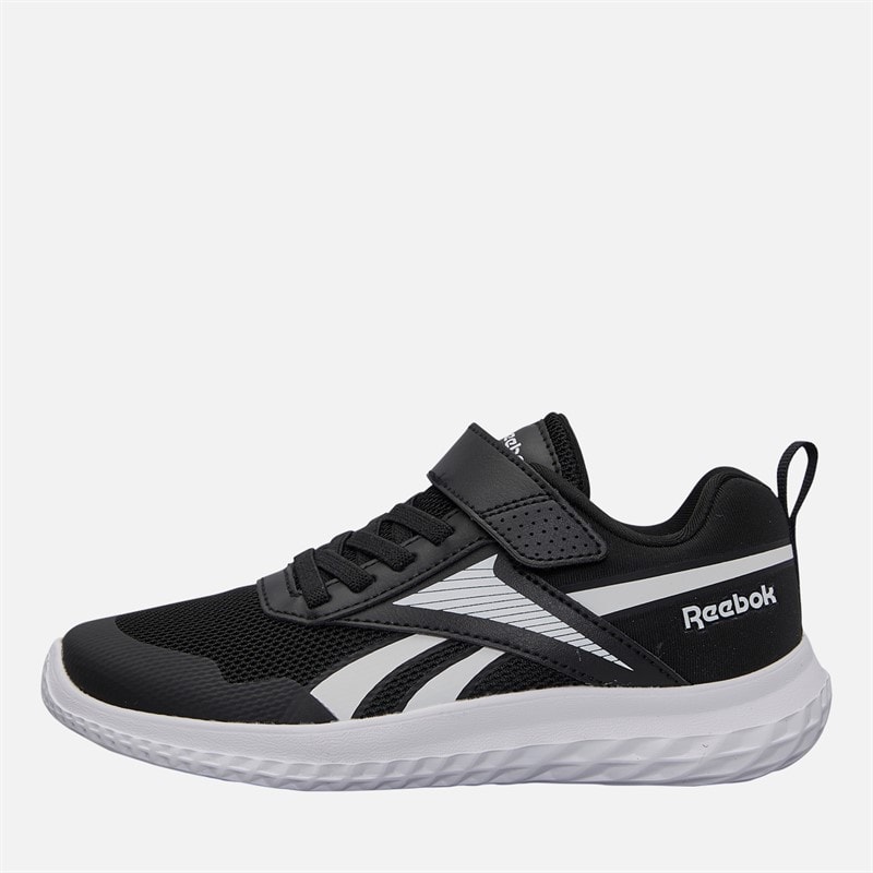 Reebok Kids Rush Runner 5 Elastic Lace And Top Strap Neutral Running Shoes Black/Black/White - Image 1