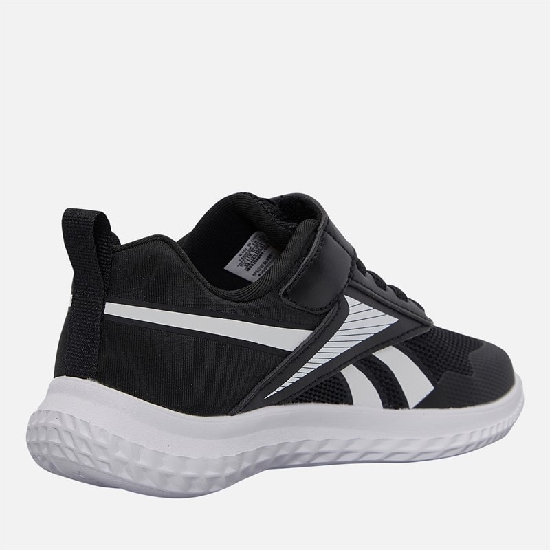Reebok Kids Rush Runner 5 Elastic Lace And Top Strap Neutral Running Shoes Black/Black/White - Image 5