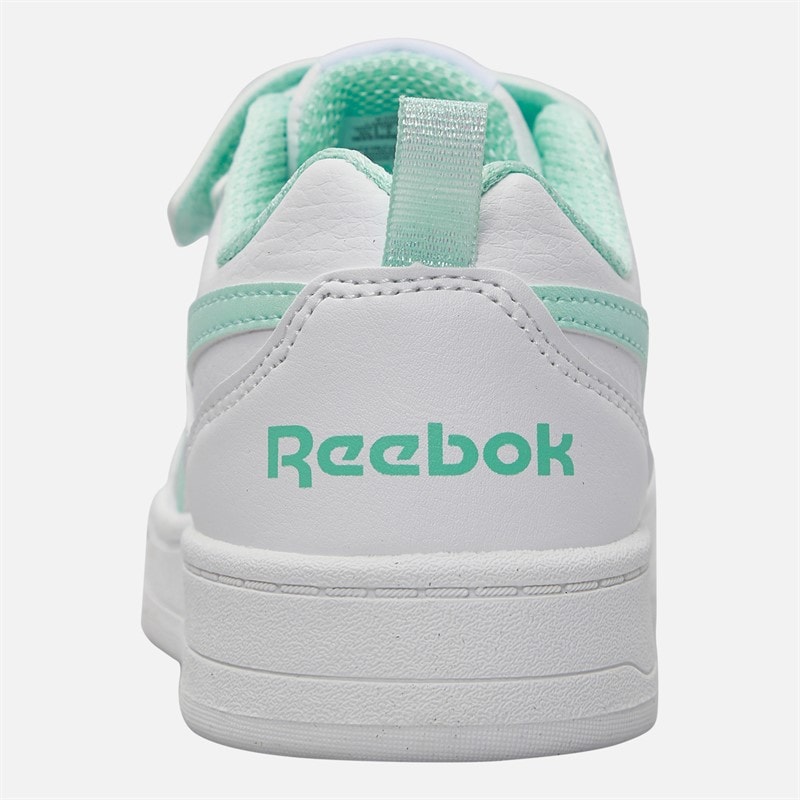 Reebok Girls Royal Prime 2.0 Two Strap Hook And Loop Trainers White/White/Glitch Aqua - Image 3