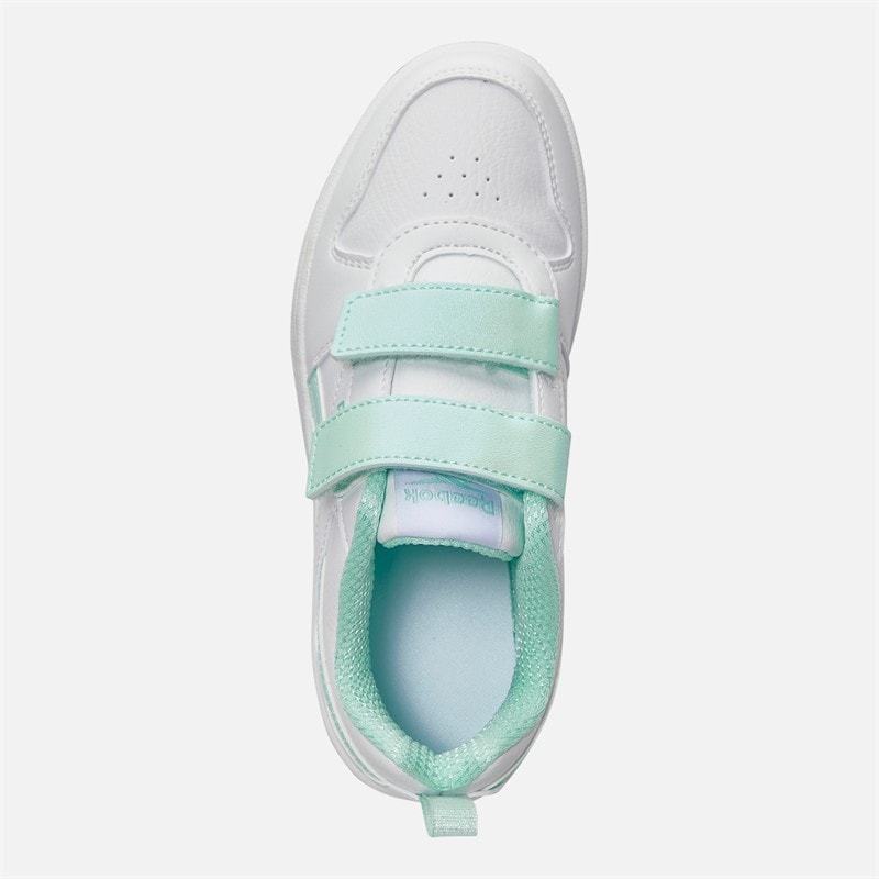 Reebok Girls Royal Prime 2.0 Two Strap Hook And Loop Trainers White/White/Glitch Aqua - Image 4