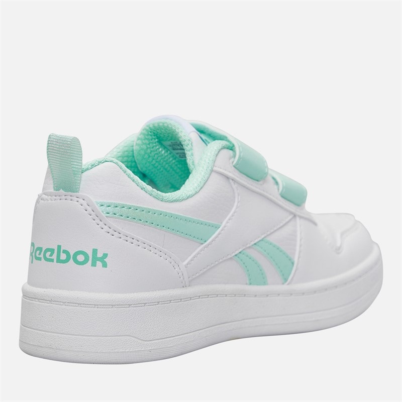 Reebok Girls Royal Prime 2.0 Two Strap Hook And Loop Trainers White/White/Glitch Aqua - Image 5