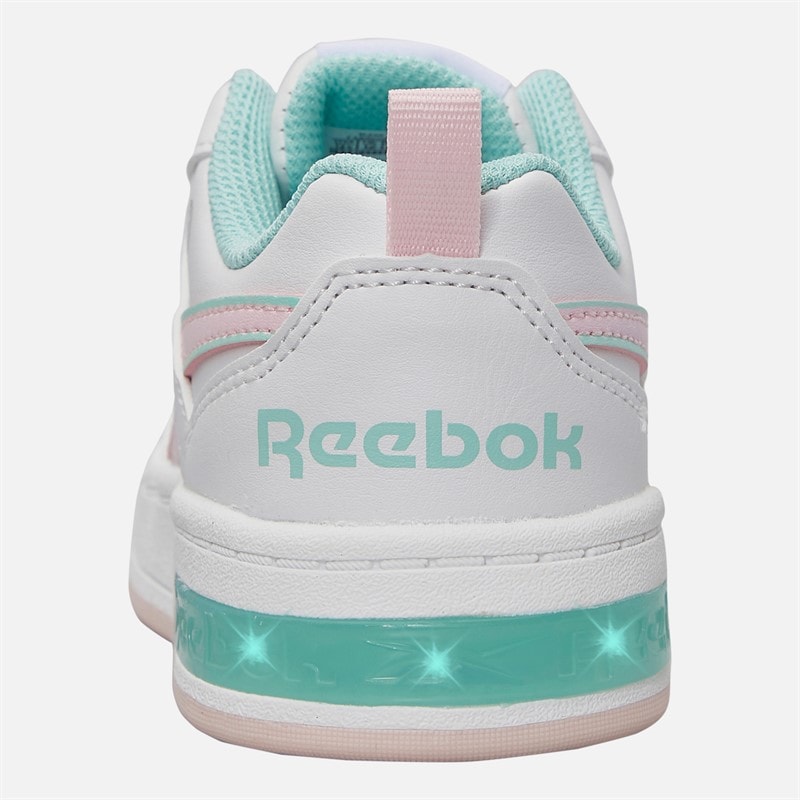 Reebok Girls Royal Prime Step N Flash Trainers White/Frosted Berry/Glitch Aqua - Image 3