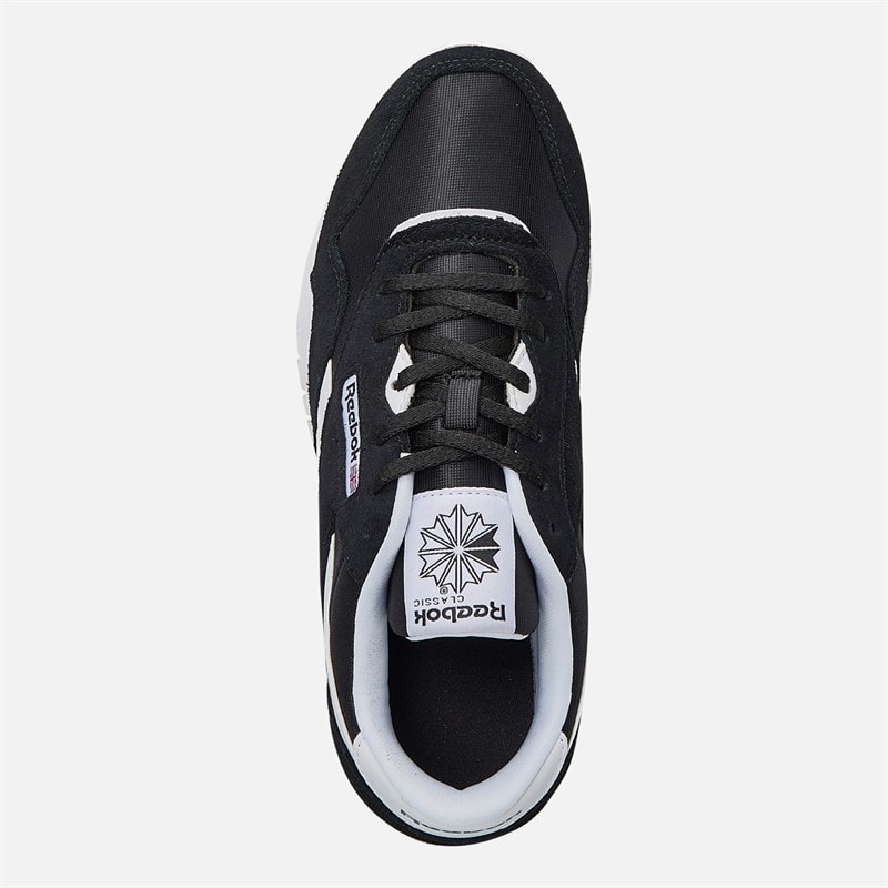 Reebok Junior Boys Classic Nylon Trainers Black/Black/White - Image 4