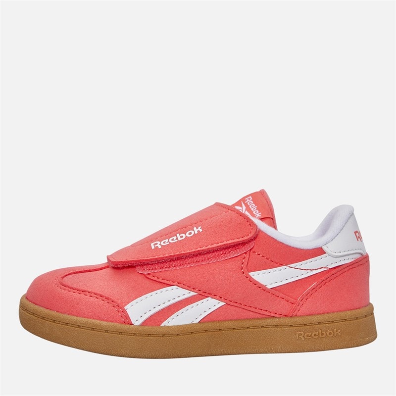 Reebok Infant Smash Edge Hook And Loop Trainers Sunset Coral/Electric Amber/Gum