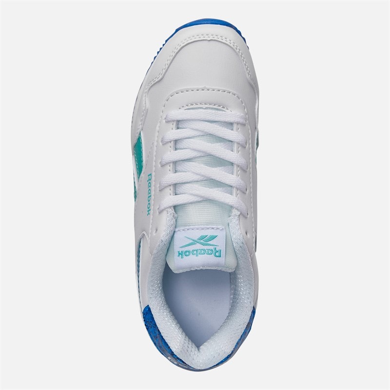 Reebok Girls Royal Classic Jog 3.0 Trainers White/Aqua/Optimum Blue - Image 4