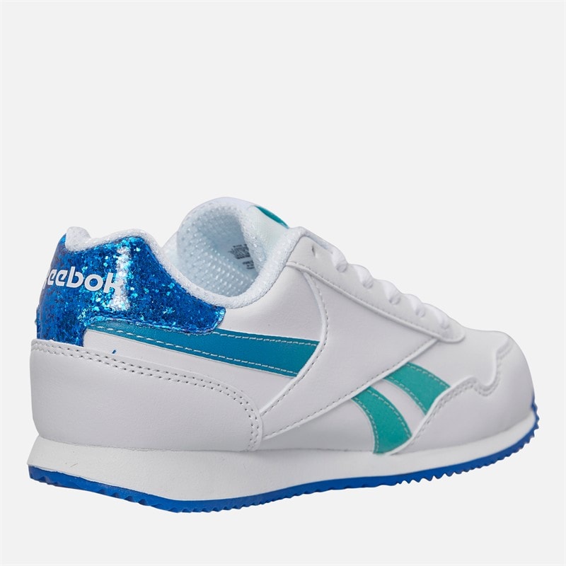 Reebok Girls Royal Classic Jog 3.0 Trainers White/Aqua/Optimum Blue - Image 5
