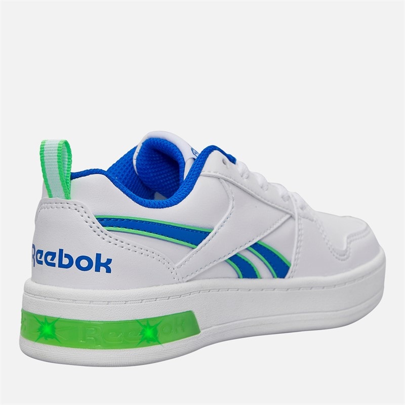 Reebok Junior Boys Royal Prime Step N Flash Trainers White/Optimum Blue/Solar Lime - Image 5