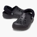 Crocs Baya Lined Fuzz Strap Clogs Black/Black