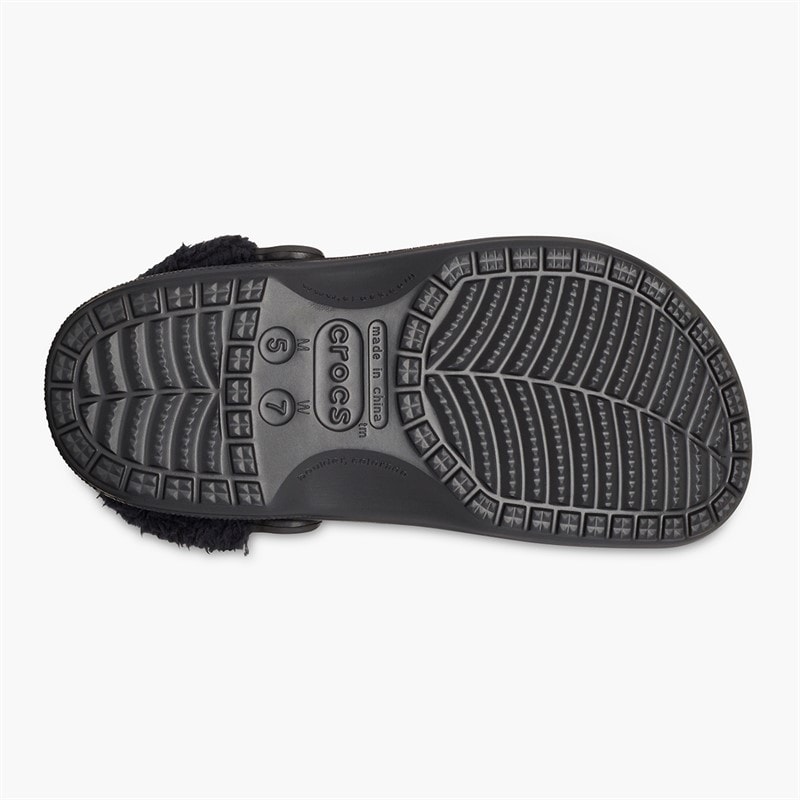 Crocs Baya Lined Fuzz Strap Clogs Black/Black - Image 2