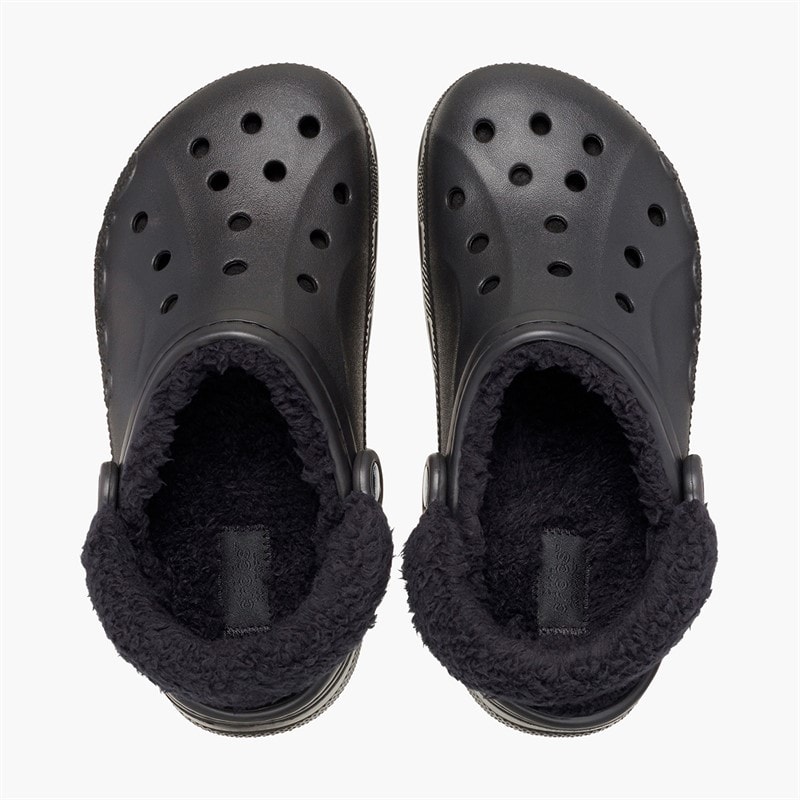 Crocs Baya Lined Fuzz Strap Clogs Black/Black - Image 4