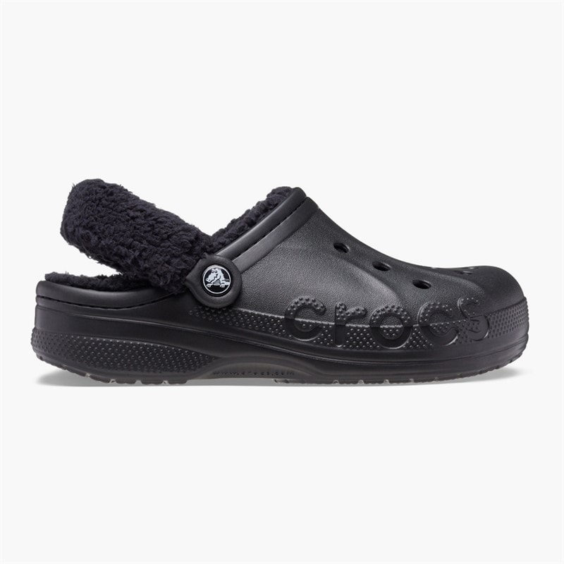 Crocs Baya Lined Fuzz Strap Clogs Black/Black - Image 5