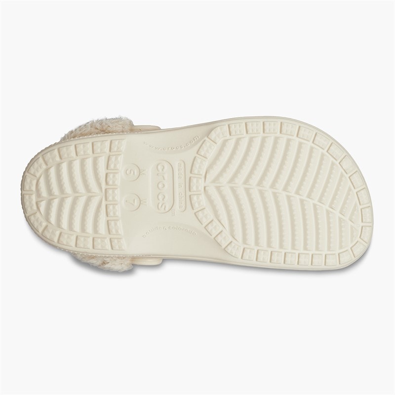 Crocs Baya Lined Fuzz Strap Clogs Winter White - Image 2