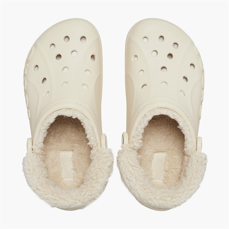 Crocs Baya Lined Fuzz Strap Clogs Winter White - Image 4