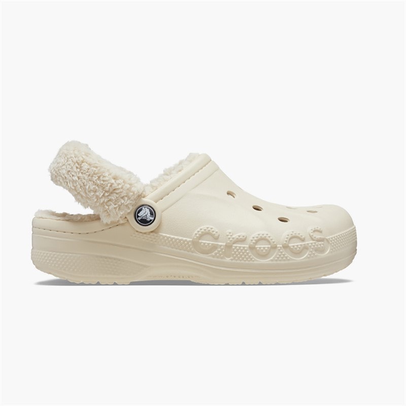 Crocs Baya Lined Fuzz Strap Clogs Winter White - Image 5