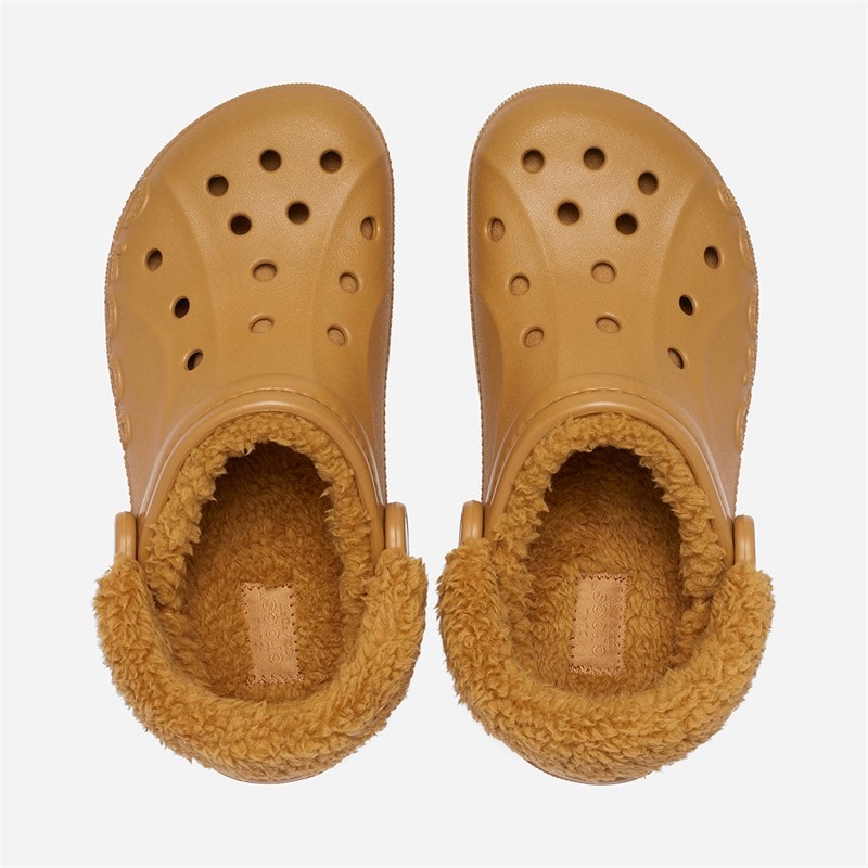 Crocs Baya Lined Fuzz Strap Clogs Sand - Image 4