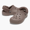 Crocs Baya Lined Fuzz Strap Clogs Truffle