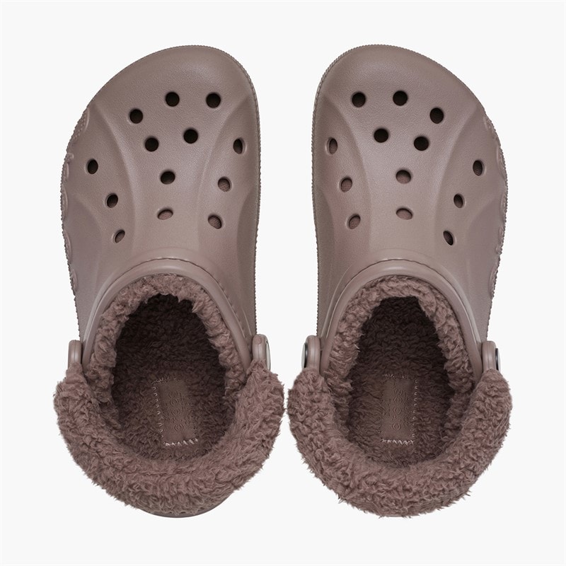 Crocs Baya Lined Fuzz Strap Clogs Truffle - Image 4
