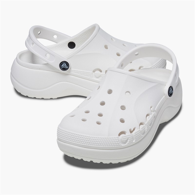Crocs Womens Baya Platform Clogs White - Image 1