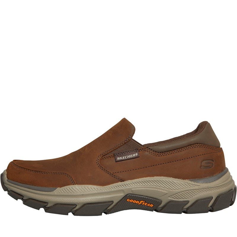 SKECHERS Mens Respected Calum Slip-On Shoes Dark Brown - Image 1