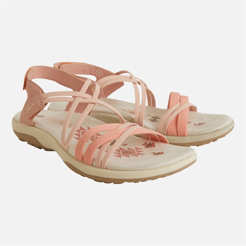 SKECHERS Womens Reggae Slim Takes Two Sandals Coral - Image 1