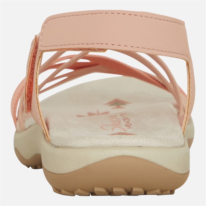 SKECHERS Womens Reggae Slim Takes Two Sandals Coral - Image 4