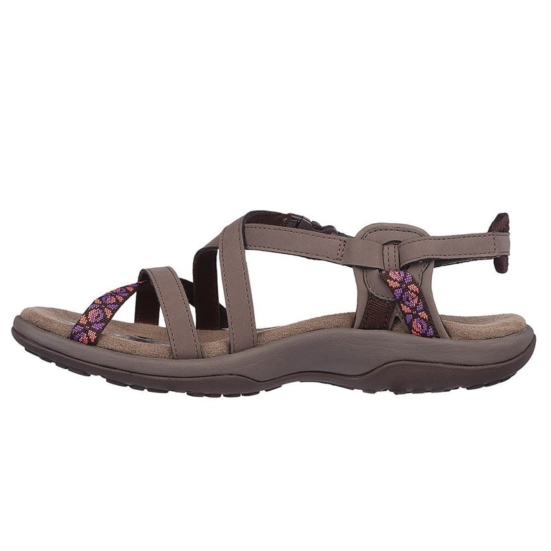 SKECHERS Womens Reggae Slim Vacay Sandals Brown - Image 5