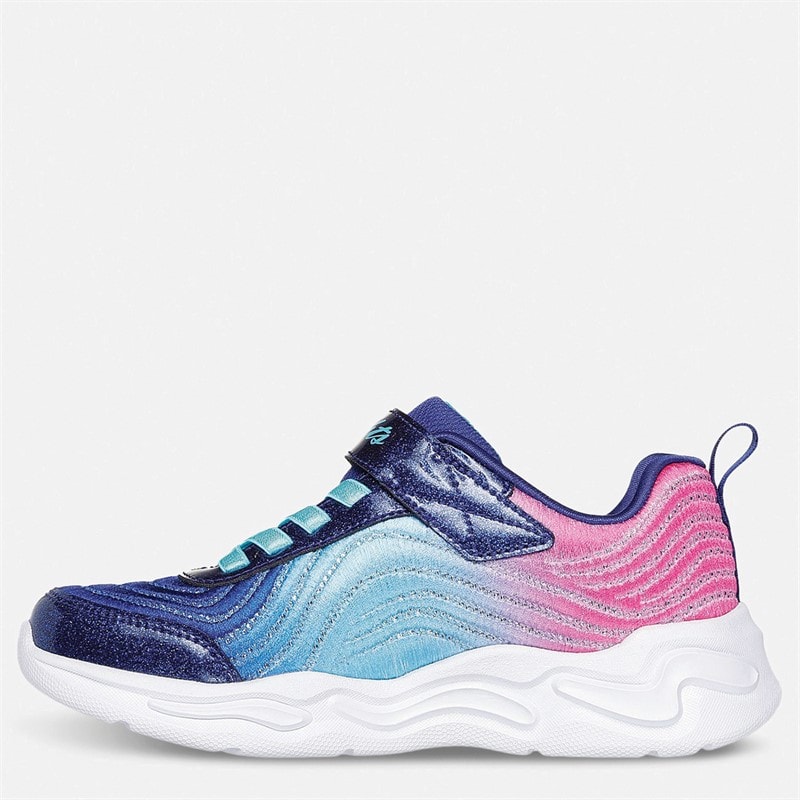 SKECHERS Girls Wavy Beams Ombre Express Sneakers Navy - Image 4