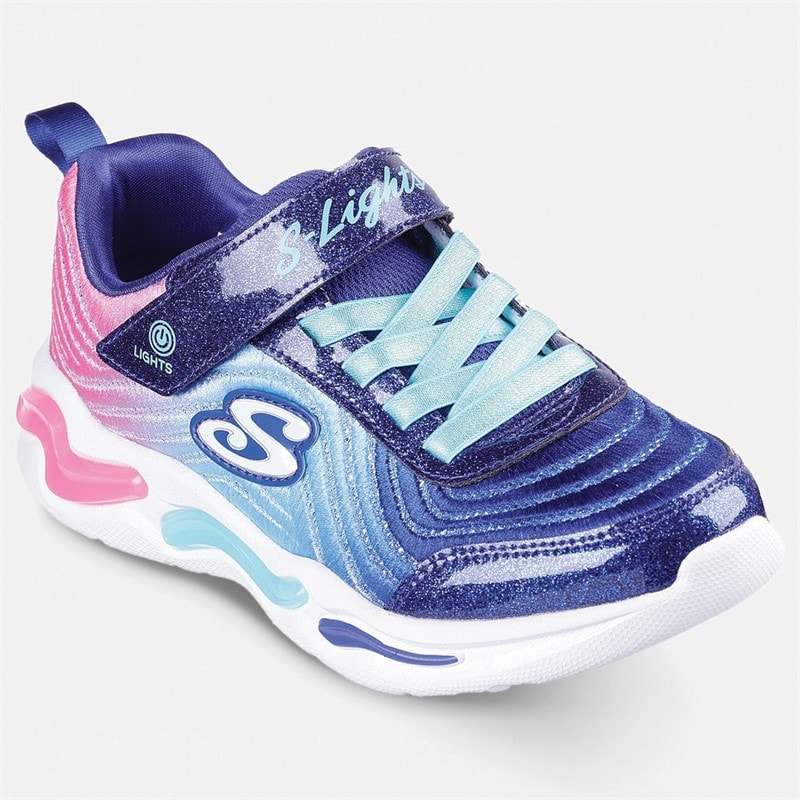 SKECHERS Girls Wavy Beams Ombre Express Sneakers Navy - Image 5