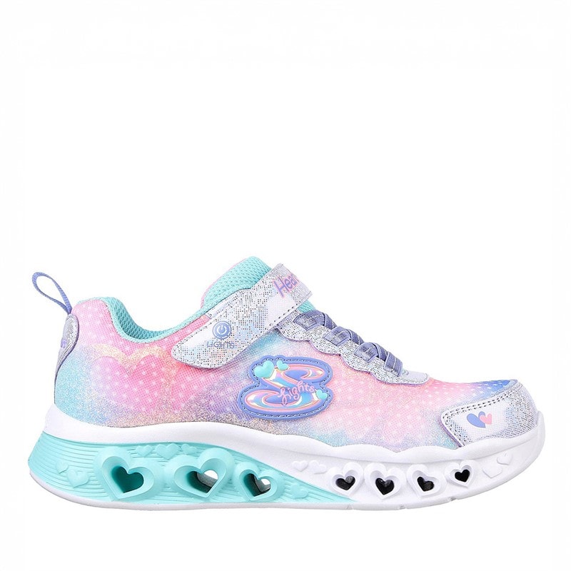 SKECHERS Girls Flutter Heart Lights Simply Love Sneakers Purple - Image 1