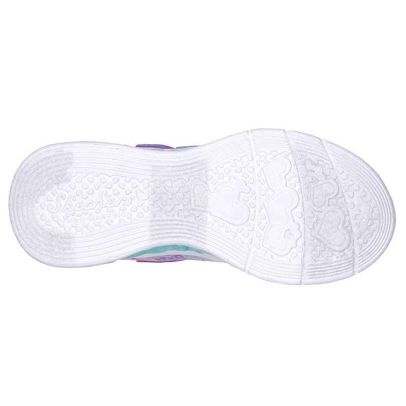 SKECHERS Girls Flutter Heart Lights Simply Love Sneakers Purple - Image 2