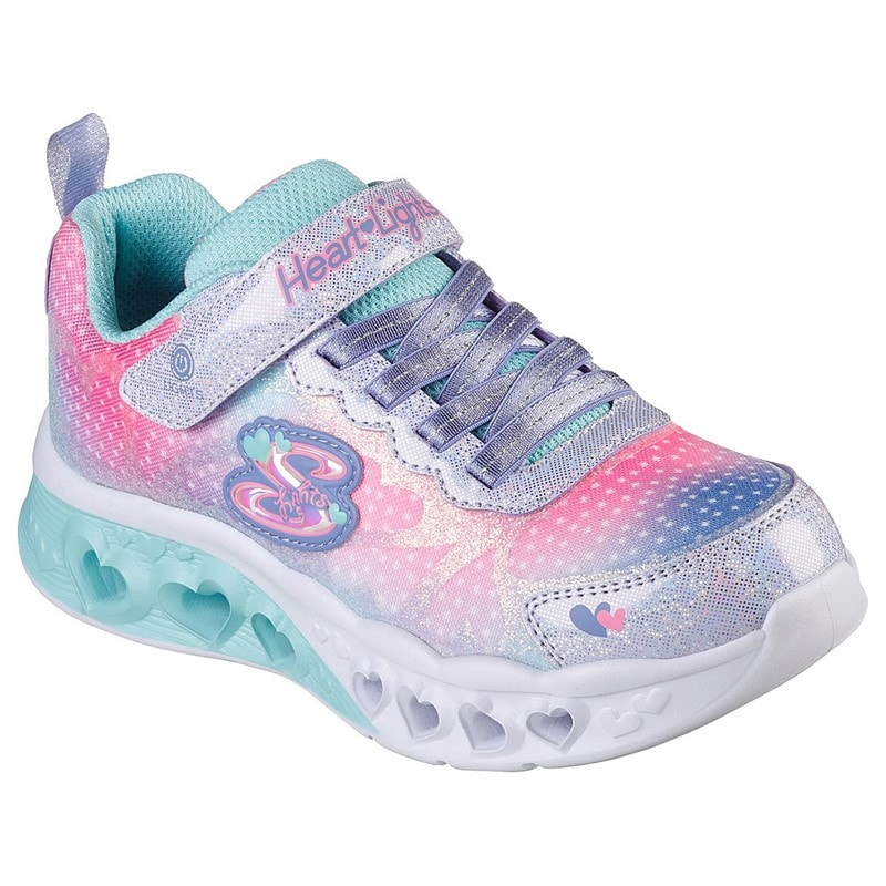 SKECHERS Girls Flutter Heart Lights Simply Love Sneakers Purple - Image 3