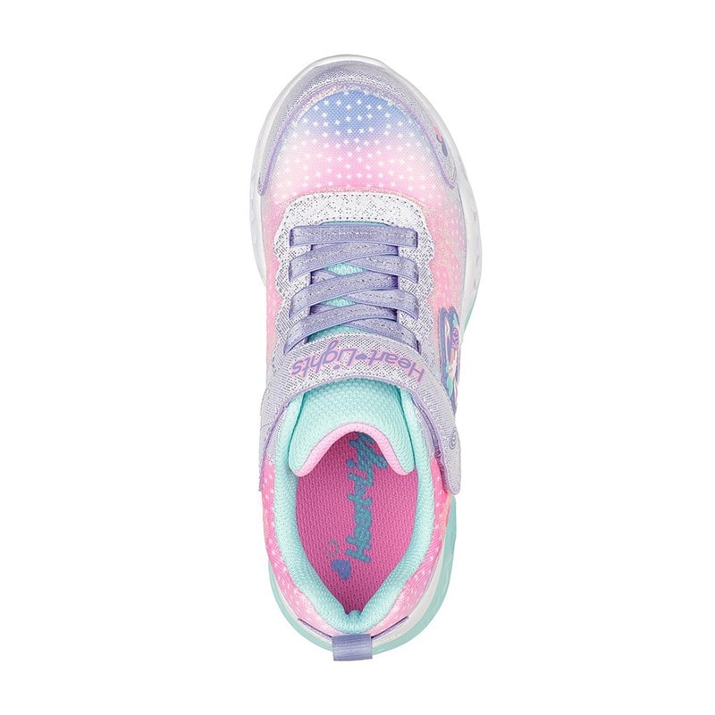 SKECHERS Girls Flutter Heart Lights Simply Love Sneakers Purple - Image 4