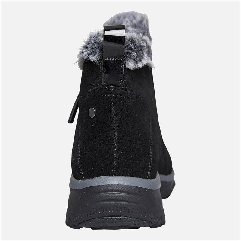 SKECHERS Womens Easy Going High Zip Boots Black - Image 3