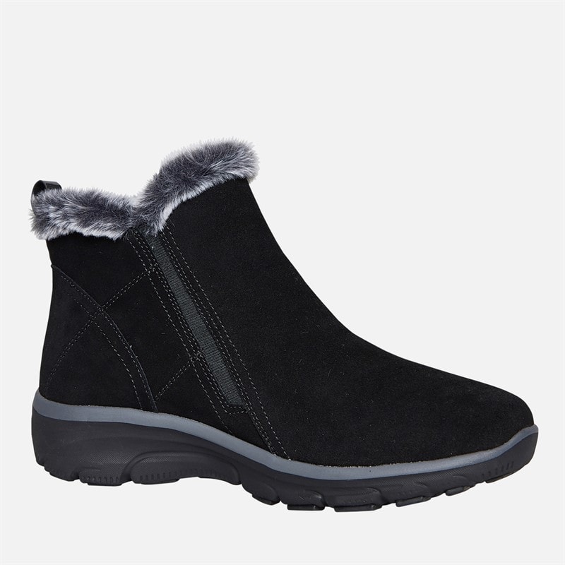 SKECHERS Womens Easy Going High Zip Boots Black - Image 5