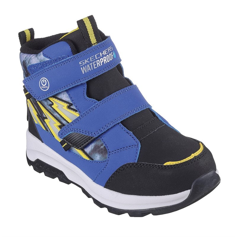SKECHERS Junior Boys Storm Blazer Waterproof Double Strap Lighted Sneakers Blue Black - Image 4