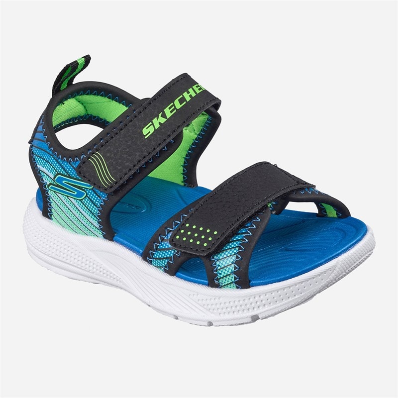SKECHERS Boys Microspec-Splash Sandals Black - Image 3