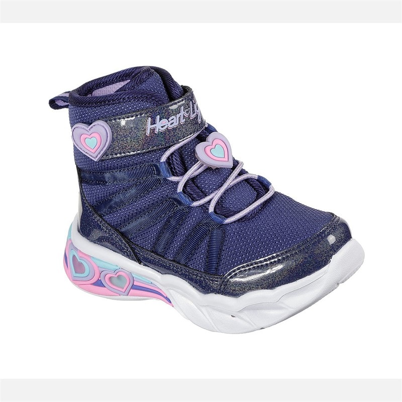 SKECHERS Girls Love To Shine Sweetheart Light Boots Navy Lavender - Image 3
